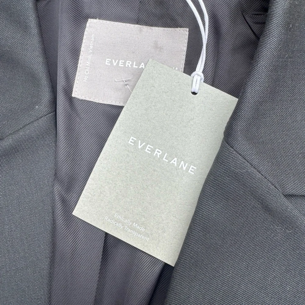 Everlane Italian Wool Blazer Mens 44 Dark Gray Tailored Suit Jacket NWT